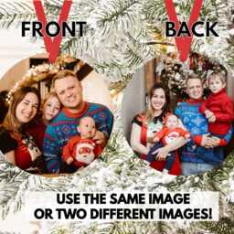 Personalised Photo Christmas Tree Bauble - Family Photo Christmas Decoration Xmas Ornament Bauble Custom Ornament For Your Tree - thumbnail 2