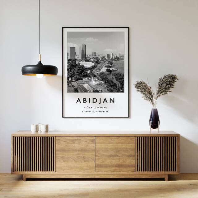 Abidjan Ivory Coast Travel Poster Stylish African Wall Art - image 1