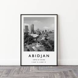 Abidjan Ivory Coast Travel Poster Stylish African Wall Art - thumbnail 3