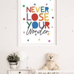 Never Lose Your Wonder Print, Boys Nursery Prints, Girls Wall Art, Quote, Decor, Art - thumbnail 3