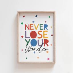 Never Lose Your Wonder Print, Boys Nursery Prints, Girls Wall Art, Quote, Decor, Art - thumbnail 1