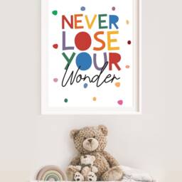 Never Lose Your Wonder Print, Boys Nursery Prints, Girls Wall Art, Quote, Decor, Art - thumbnail 2