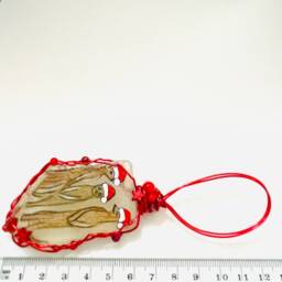 Hand-Painted Sea Glass Christmas Ornament Santa Hat Meerkats - thumbnail 2