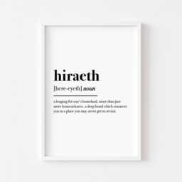 Hiraeth Definition - Welsh Print Home Bedroom Decor Prints Wall Art - thumbnail 2