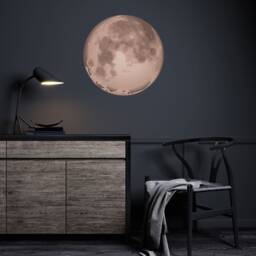 Realistic Bronze Moon Wall Decal , Space Sticker Kid's Room Watercolor Art - Thevinylcreations - thumbnail 2