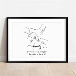 Personalised Family Hands Line Art Print Custom Names Minimalist Style Gift - thumbnail 2