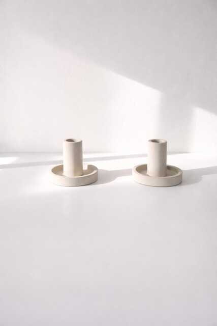 Handmade Concrete Taper Candle Holder, Minimalist Nordic Decor - image 1