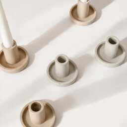 Handmade Concrete Taper Candle Holder, Minimalist Nordic Decor - thumbnail 4