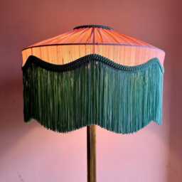 Handmade Pink Silk Fringe Lampshade, Art Deco Victorian Style - 16 Inch - thumbnail 3