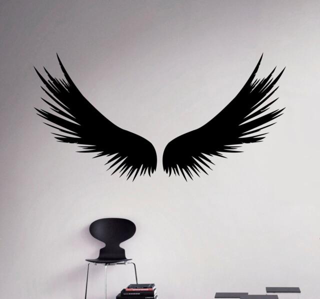 Dark Angel Wings Wall Decal Feathers Vinyl Sticker Home Decor Ideas Bedroom Interior Art 7(Aws - image 1