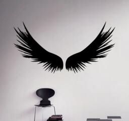 Dark Angel Wings Wall Decal Feathers Vinyl Sticker Home Decor Ideas Bedroom Interior Art 7(Aws - thumbnail 1