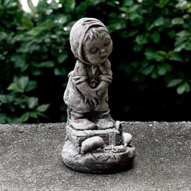 Crying Girl Statue Emotional Sculpture Sad Garden Decor Stone Children Figurine Melancholic Handmade Artwork Halloween Art - image 1