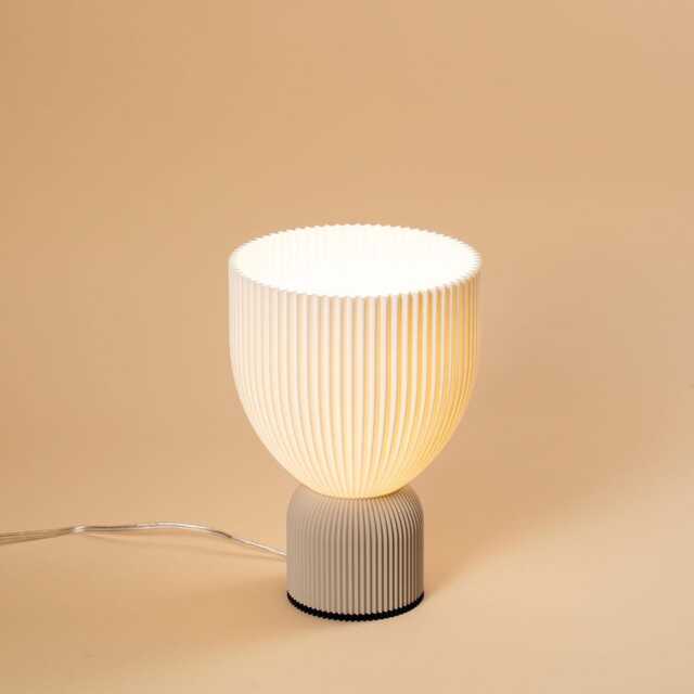 Lamp O Sand Grey X Snow White Minimalist Modern Lamp 3D Printing Made Of Bioplastic - image 1