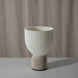 Lamp O Sand Grey X Snow White Minimalist Modern Lamp 3D Printing Made Of Bioplastic - thumbnail 4