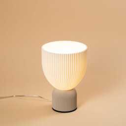 Lamp O Sand Grey X Snow White Minimalist Modern Lamp 3D Printing Made Of Bioplastic - thumbnail 1