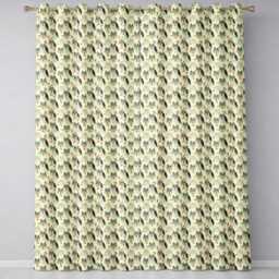 Soft Wolf Faces With Autumn Leaves Seamless Pattern Readymade Eyelet Ring Top Thermal 100% Blackout Curtains - thumbnail 2