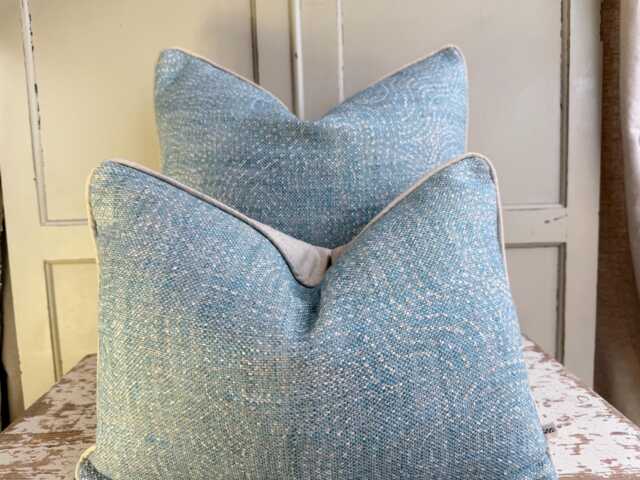 Cushions Made in Fermoie Cloud Luxury Pale Blue Linen Cushion Pillow Cover - image 1