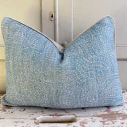 Cushions Made in Fermoie Cloud Luxury Pale Blue Linen Cushion Pillow Cover - thumbnail 3