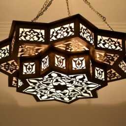 star Brass Chandelier Hand-Pierced Shadow Caster - Powder Room, 20 Inch - thumbnail 3