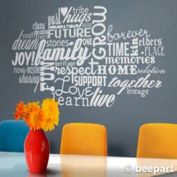 Personalized Word Cloud Vinyl Wall Decal Custom Design Sticker - thumbnail 1