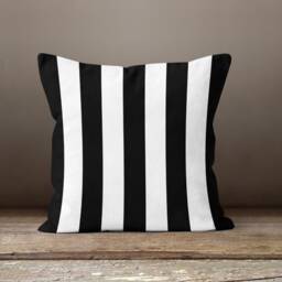 Black Cushion Cover-Geometric Pillow Case-Decorative Case-Black&white Cover-Gift For Her Cushion-Handmade Material - thumbnail 4