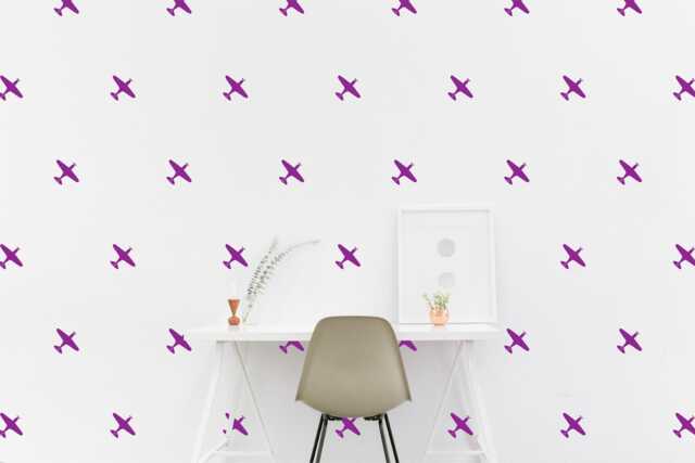 Airplane Wall Decal Military Plane Kids Room Wall Sticker, Nursery Bedroom Classic Pattern Wallpaper Vinyl Decals Stickers Home Decor - image 1