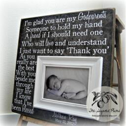 Personalized Godparent Gift Baptism Photo Frame - 16x16 - thumbnail 1