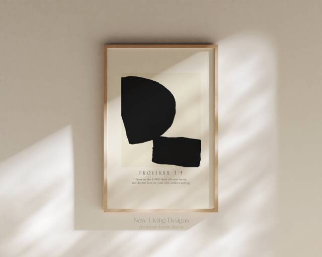 Proverbs 35 Trust in The Lord With All Your Heart Poster, Abstract Bible Verse Prints, Modern Christian Home Decor, Faith Poster - image 1