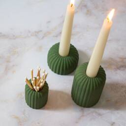 Ribbed Candle Holder/Bud Vase, Large - thumbnail 2
