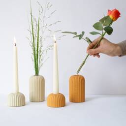Ribbed Candle Holder/Bud Vase, Large - thumbnail 4