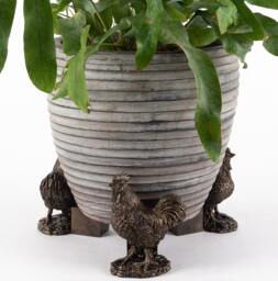 Antique Bronze Buff Orpington Chicken Plant Pot Feet - Set Of 3 - Handcrafted Garden Decor