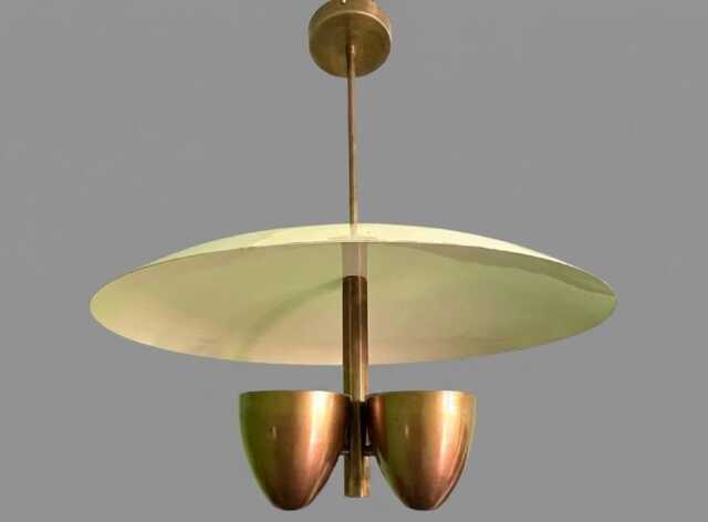 1950S Mid Century Modern Sputnik Chandelier 4 Light Raw Brass Indirect Pendant Lamp Unique Atomic Style Home Decor Light - image 1