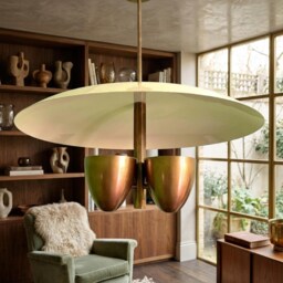 1950S Mid Century Modern Sputnik Chandelier 4 Light Raw Brass Indirect Pendant Lamp Unique Atomic Style Home Decor Light - thumbnail 4