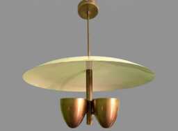 1950S Mid Century Modern Sputnik Chandelier 4 Light Raw Brass Indirect Pendant Lamp Unique Atomic Style Home Decor Light - thumbnail 1