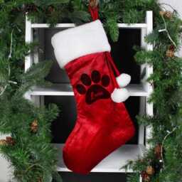 Personalised Pet Treats Luxury Red Stocking - Xmas Gift Red Stocking Personalised Dog Christmas Santa Reindeer - thumbnail 3