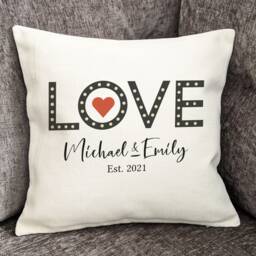 Personalised Love Cushion, Cushion Cover, Pillow, Home Decor, Furnishings - thumbnail 2