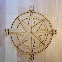 3D Wooden Nautical Compass Wall Art Maritime Decor - thumbnail 2