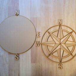 3D Wooden Nautical Compass Wall Art Maritime Decor - thumbnail 3