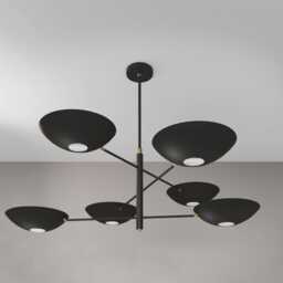 Mid Century Italian Modern Chandelier 6 Arm Sputnik Brass Pendant Light 1950S Large Vintage Fixture Aldorno Penda Stilnovo - thumbnail 1
