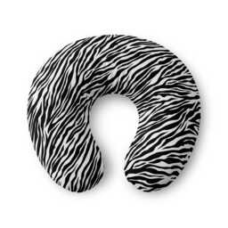 Zebra Print Nursing Pillow Cover - Black White Animal Stripe - thumbnail 1