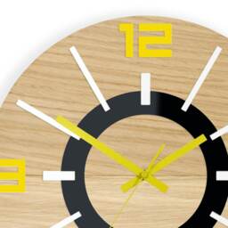 Wood Clock Large Wall Gift Decor Unique Oak Clocks Yellow 100% Natural - thumbnail 2