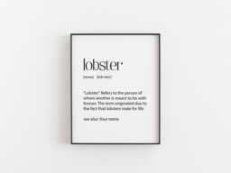 Lobster Definition Print - Personalised Soulmate Wall Art Funny Love Quote Gift - thumbnail 1
