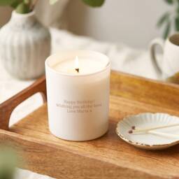 Personalised Birthday Candle Gift Engraved Star Sign, Birth Flower Scented - thumbnail 2