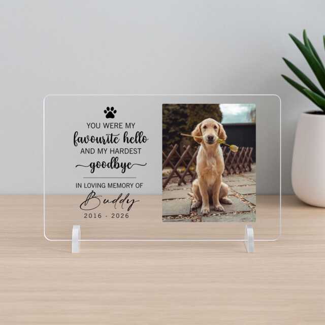 Personalised Pet Memorial Acrylic Plaque Photo Frame Gift For Dog Loss Sympathy Bereavement Keepsake From Owner - image 1