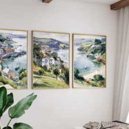 Set Of 3 Salcombe Posters, Devon Coastal Wall Art, Seaside Print Set, Beach Decor, Modern Travel Artwork, UK Landscape - thumbnail 4