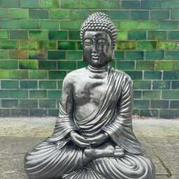 Concrete Sitting Buddha Figurine For Garden Guardian Outdoor Sculpture Stone Decoration Yard Cement Statue Large Ornament Chinese Gift - thumbnail 4
