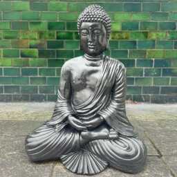 Concrete Sitting Buddha Figurine For Garden Guardian Outdoor Sculpture Stone Decoration Yard Cement Statue Large Ornament Chinese Gift - thumbnail 1