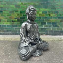 Concrete Sitting Buddha Figurine For Garden Guardian Outdoor Sculpture Stone Decoration Yard Cement Statue Large Ornament Chinese Gift - thumbnail 3