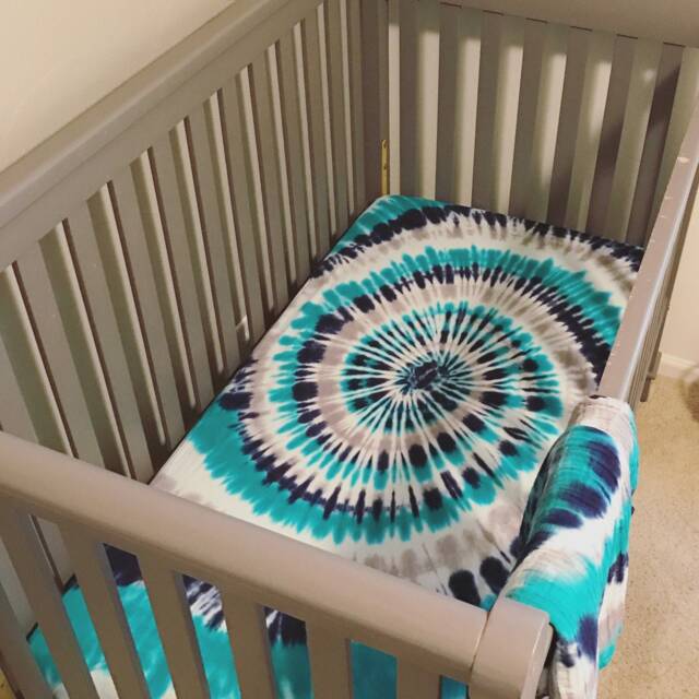 Tie Dye Crib Sheet Set - Ultra Soft Jersey Knit Baby Bedding - image 1