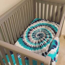 Tie Dye Crib Sheet Set - Ultra Soft Jersey Knit Baby Bedding - thumbnail 1